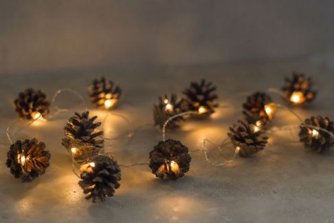DIY : Réaliser une guirlande lumineuse avec des pommes de pin et des LED