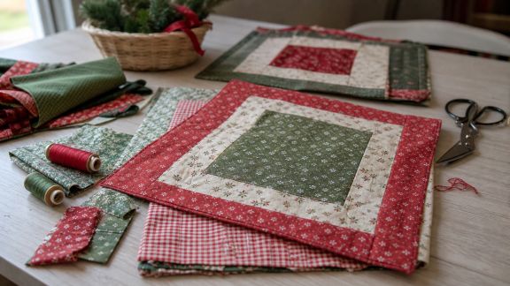 DIY : Fabriquer des sets de table de Noël à partir de chutes de tissu
