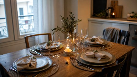 Optimiser l’espace pour une table de fête en petit appartement