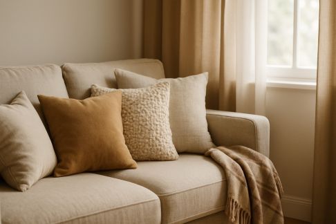 Miser sur les textiles : coussins, plaids et rideaux pour une déco chaleureuse